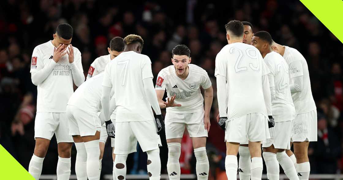 Arsenal players wearing a special kit.