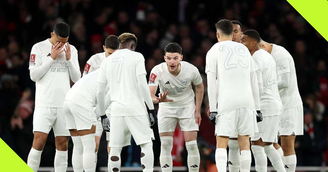 Arsenal players wearing a special kit. Arsenal players wearing a special kit.