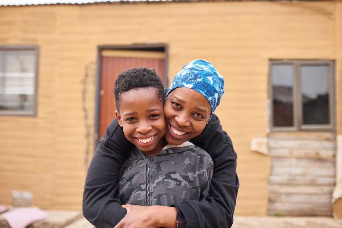 A happy mother and her son