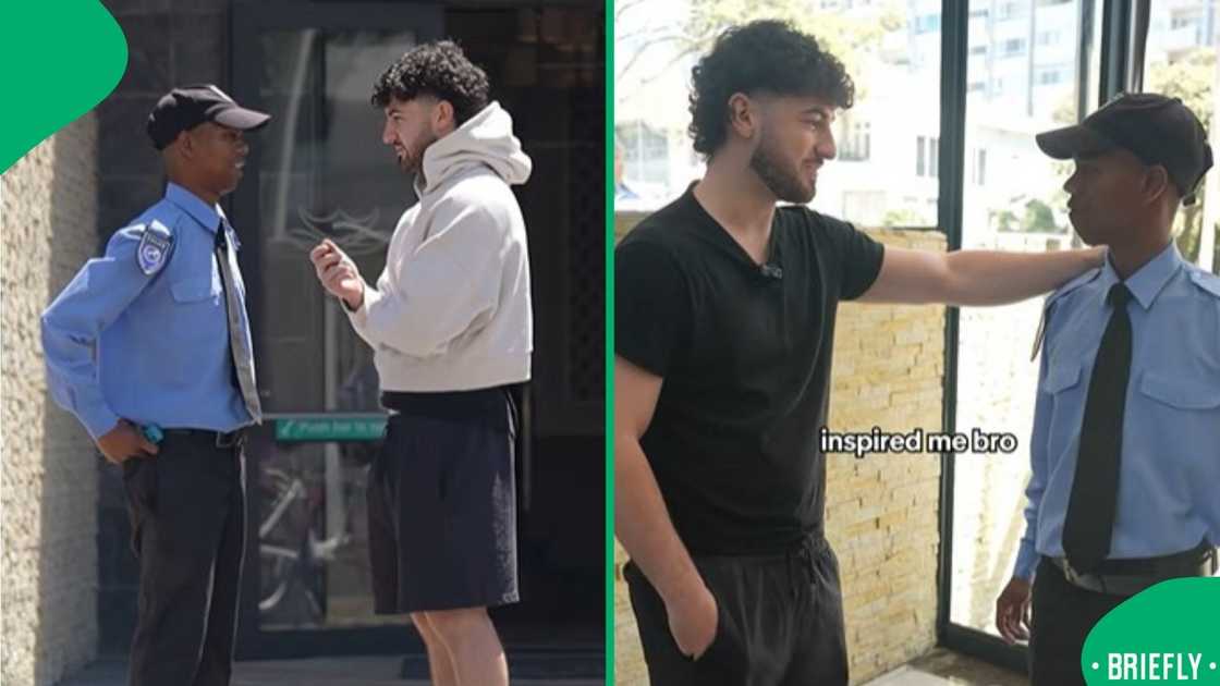 The visual on the right showed the special moment between two men