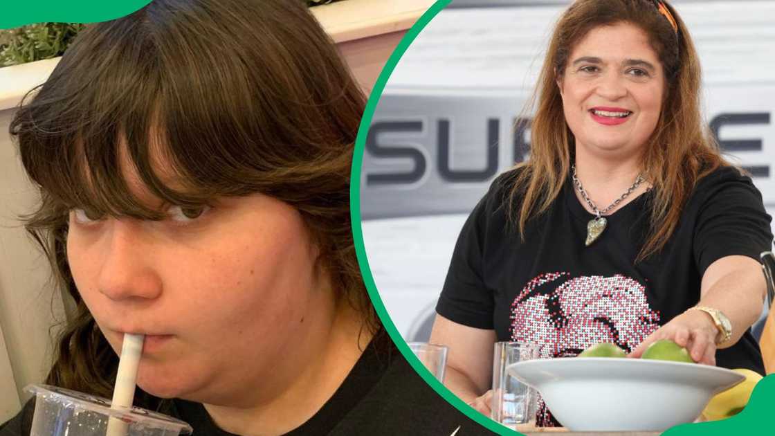Ava Clark having her drink of choice (L). Chef Alex Guarnaschelli at the 2022 South Beach Wine and Food Festival (R) Ava Clark having her drink of choice (L). Chef Alex Guarnaschelli at the 2022 South Beach Wine and Food Festival (R)