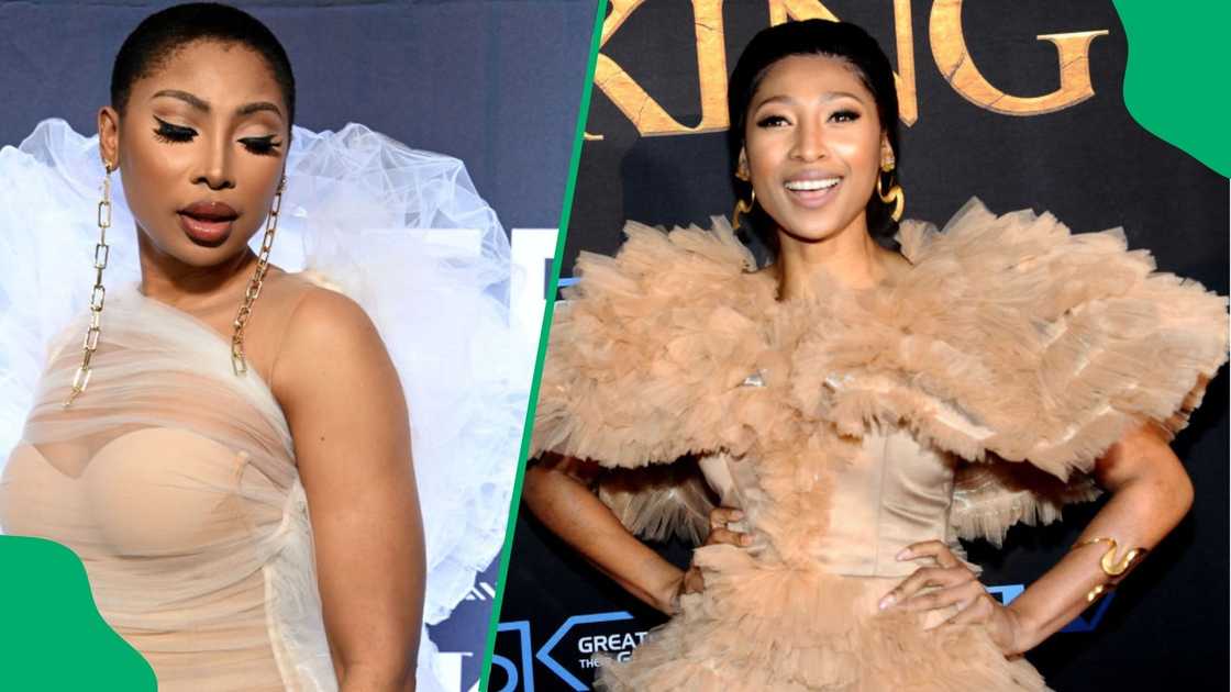 Enhle Mbali stunned in the TV series premiere event. Enhle Mbali stunned in the TV series premiere event.