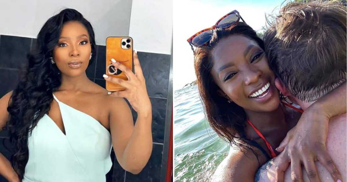 Pearl Modiadie and her new man Pearl Modiadie and her new man