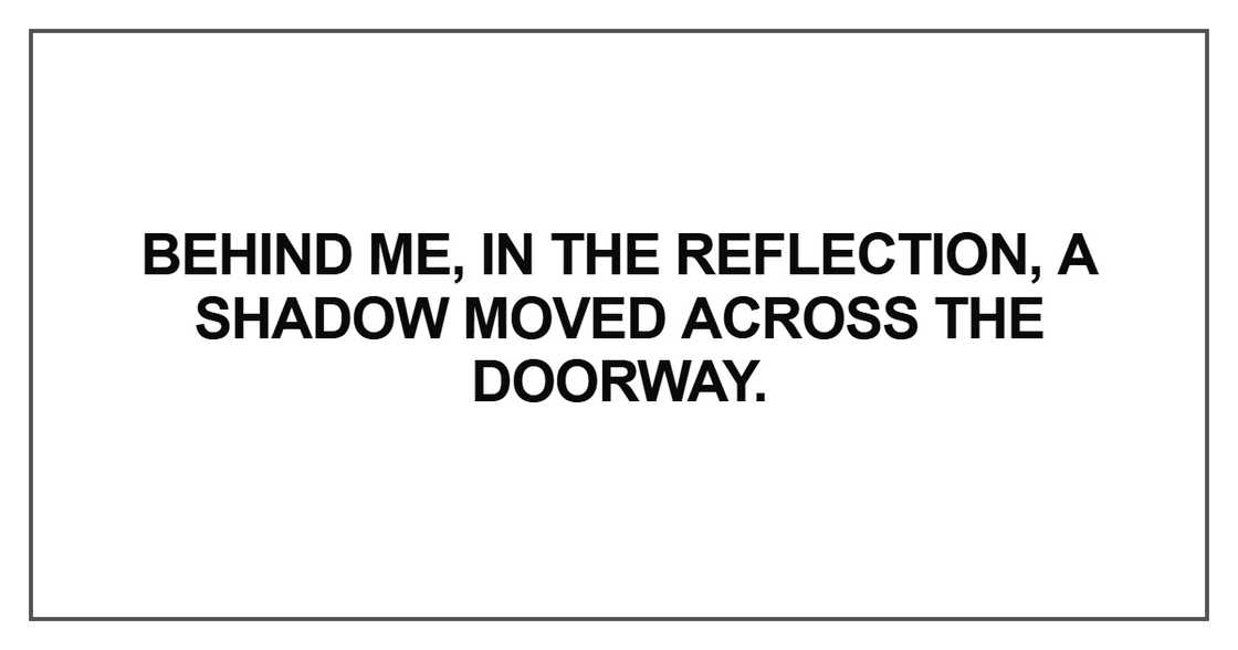 Behind me, in the reflection, a shadow moved across the