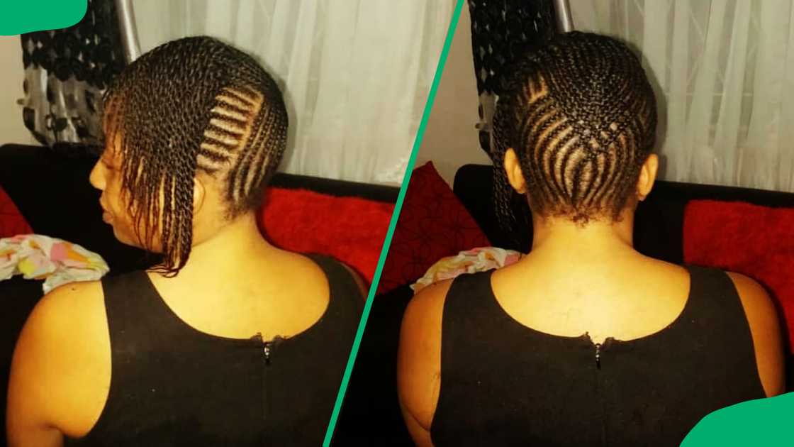 A lady with a cute updo freehand hairstyle A lady with a cute updo freehand hairstyle