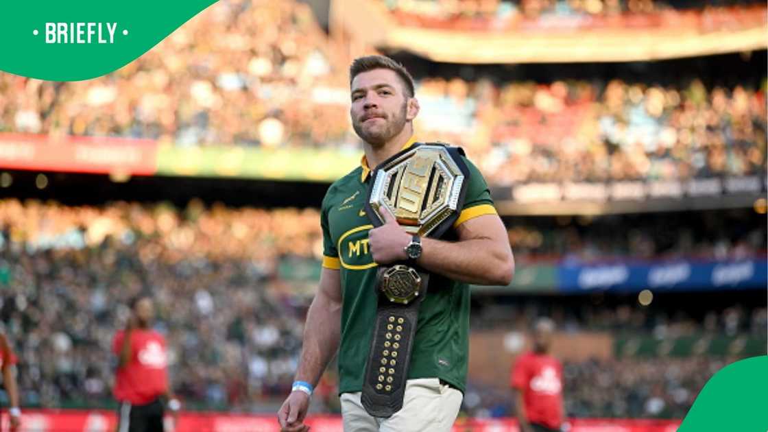 Dricus Du Plessis showing off his UFC belt in Cape Town South Africa Dricus Du Plessis showing off his UFC belt in Cape Town South Africa