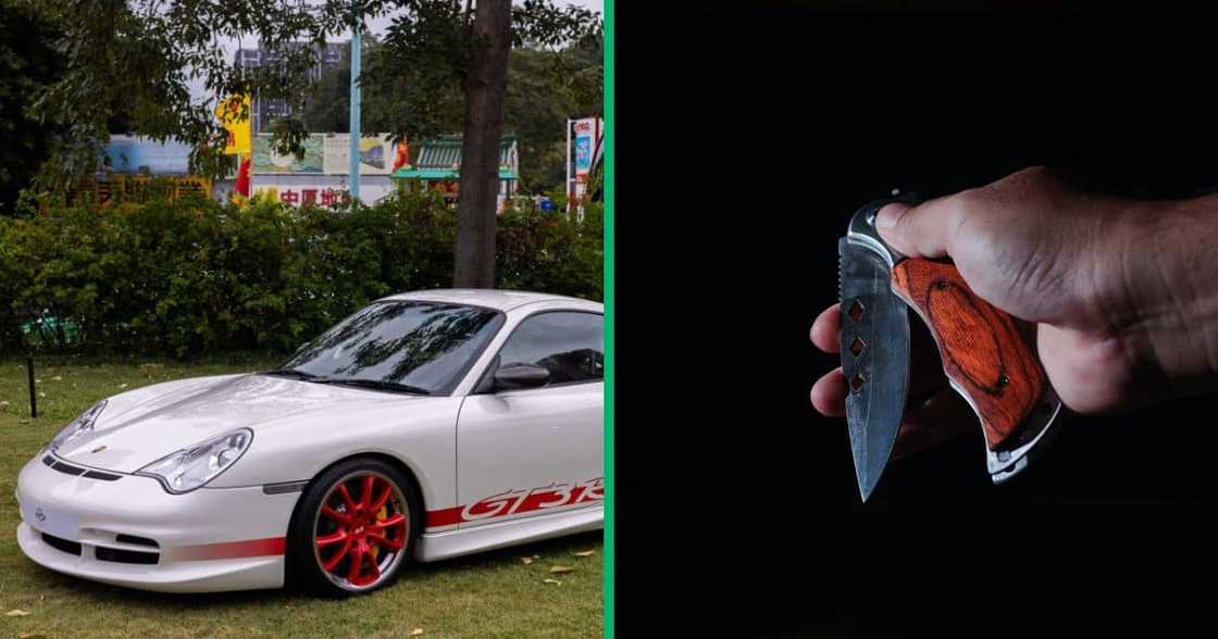 An angry car guard stabbed a Porsche's tyres after the owner refused to pay him for washing it An angry car guard stabbed a Porsche's tyres after the owner refused to pay him for washing it