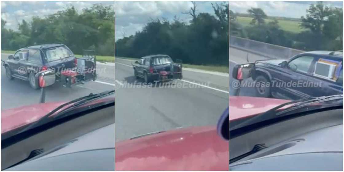 A motorist powered his AC and fridge with his generator