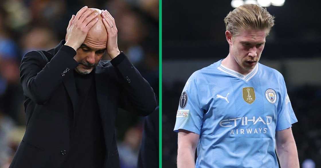 Manchester City manager Pep Guardiola and star Kevin De Bruyne suffered defeat to Real Madrid. Manchester City manager Pep Guardiola and star Kevin De Bruyne suffered defeat to Real Madrid.