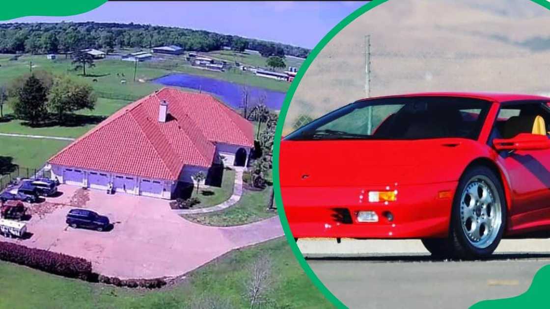 George Edward Foreman's house (L). The retired boxer's car (R) George Edward Foreman's house (L). The retired boxer's car (R)
