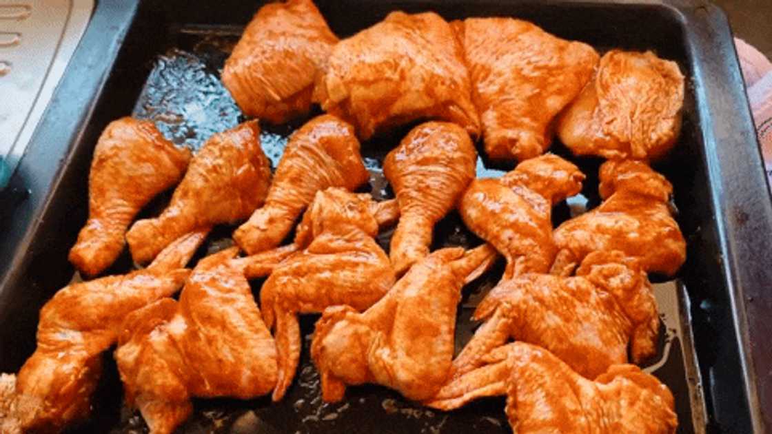 Preparing chicken Preparing chicken