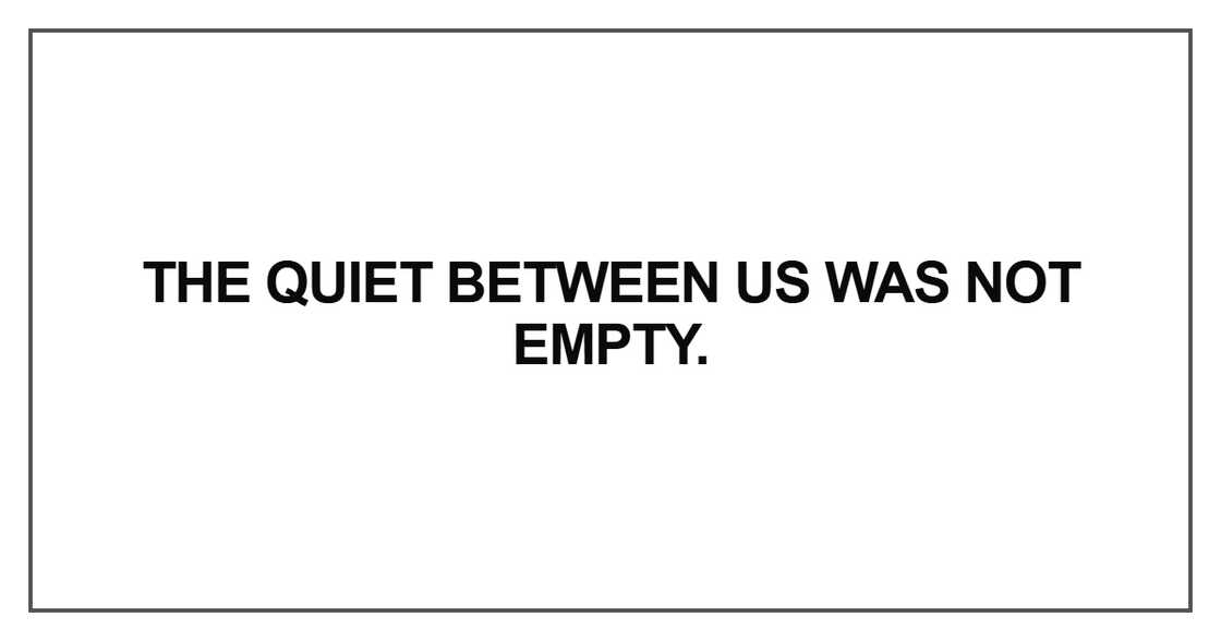 The quiet between us was not empty