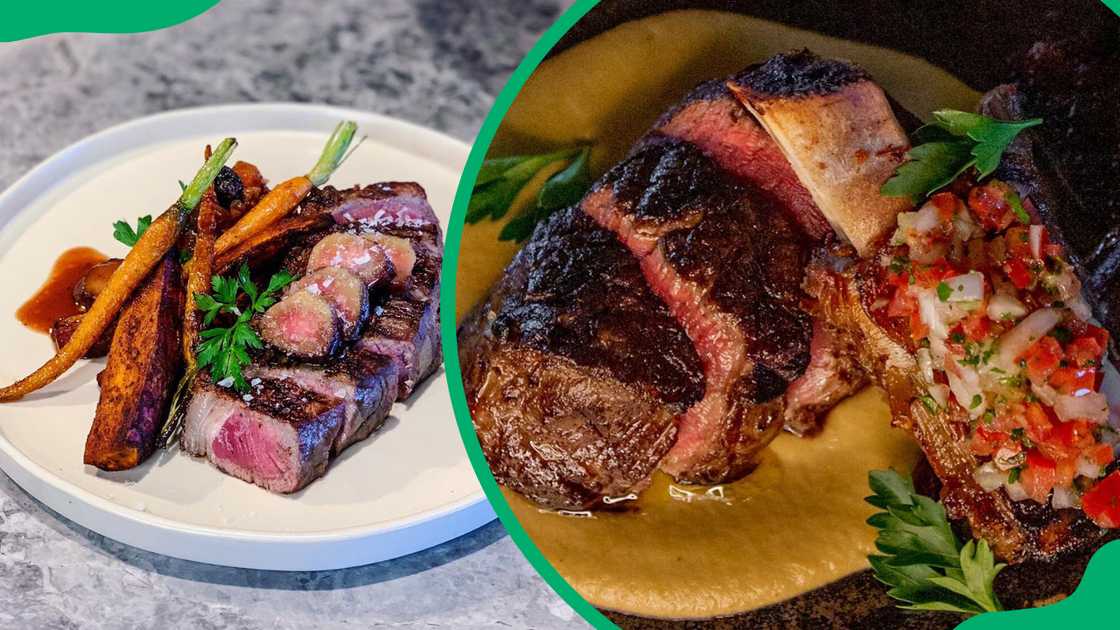 Marble restaurant' signature meat cuts options. Marble restaurant' signature meat cuts options.