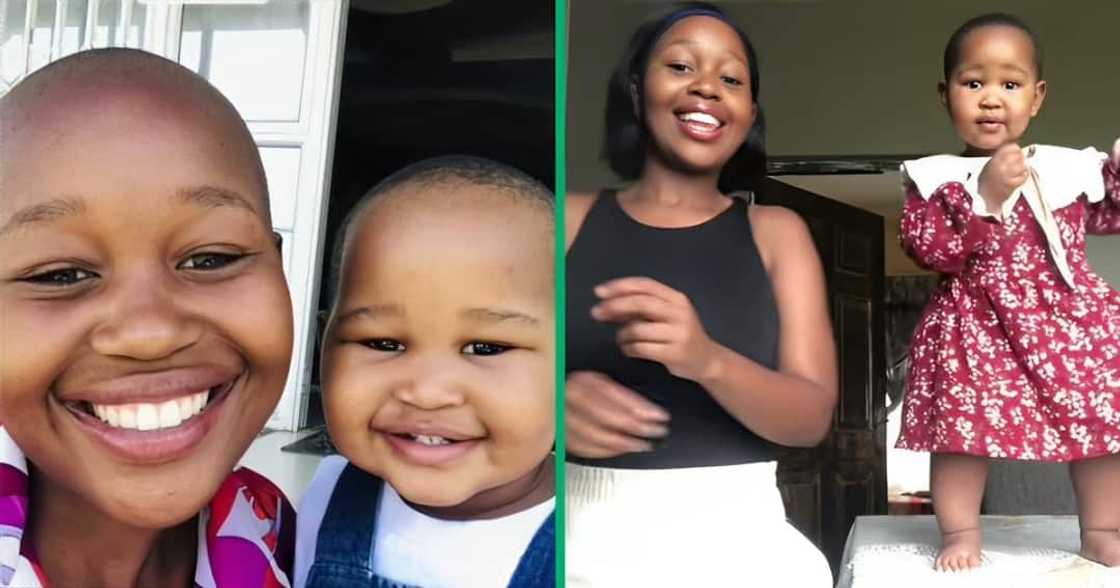 A TikTok video shows a little girl dancing. A TikTok video shows a little girl dancing.