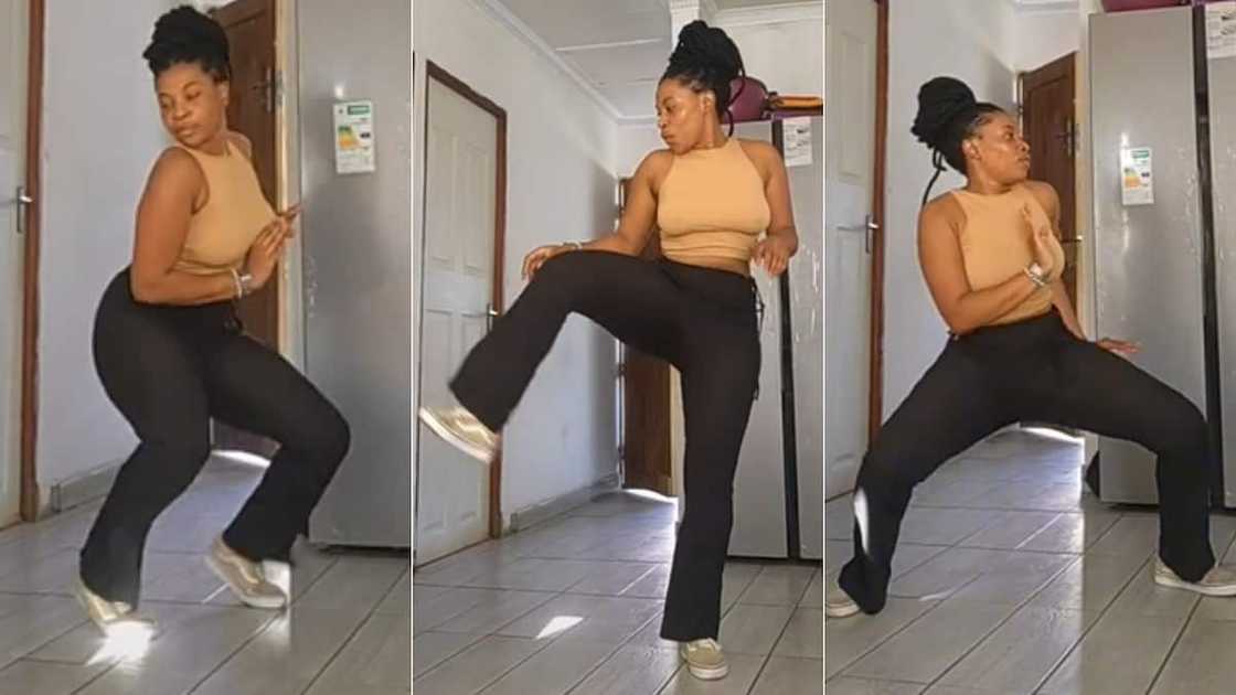 TikToker dancing to 'Hamba Wena' by Deep London and Boohle