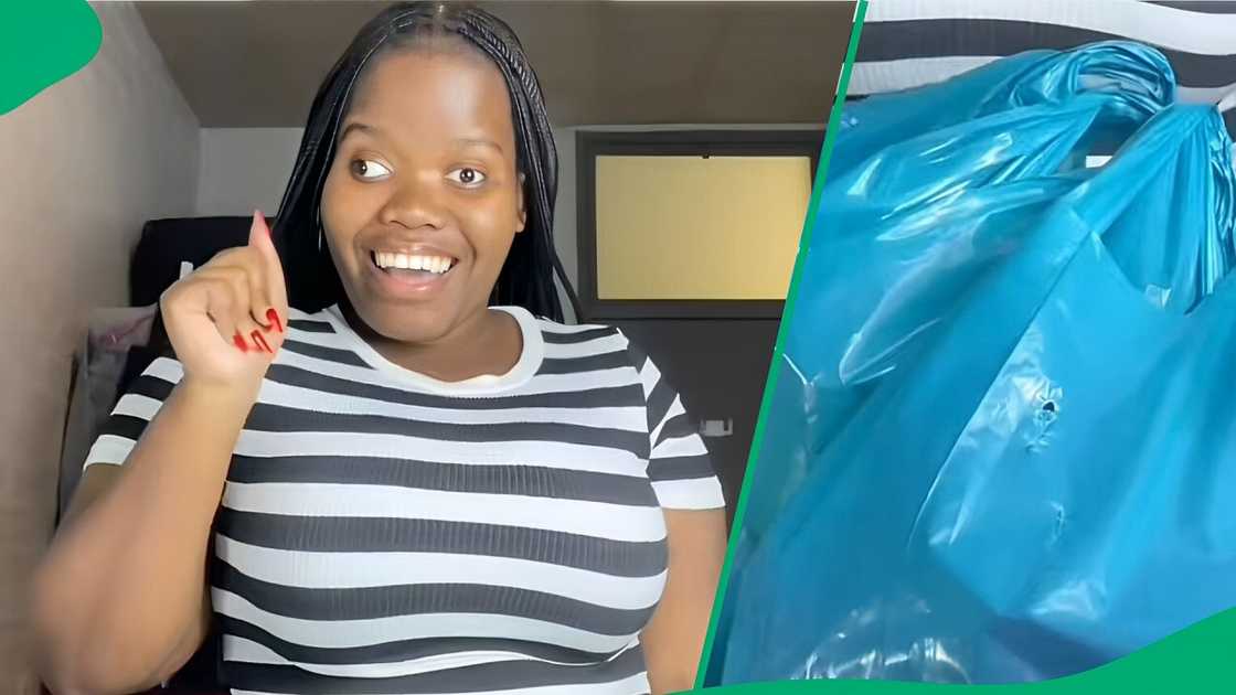 A TikTok shows students unveiling groceries for R362, which left people with mixed reactions. A TikTok shows students unveiling groceries for R362, which left people with mixed reactions.