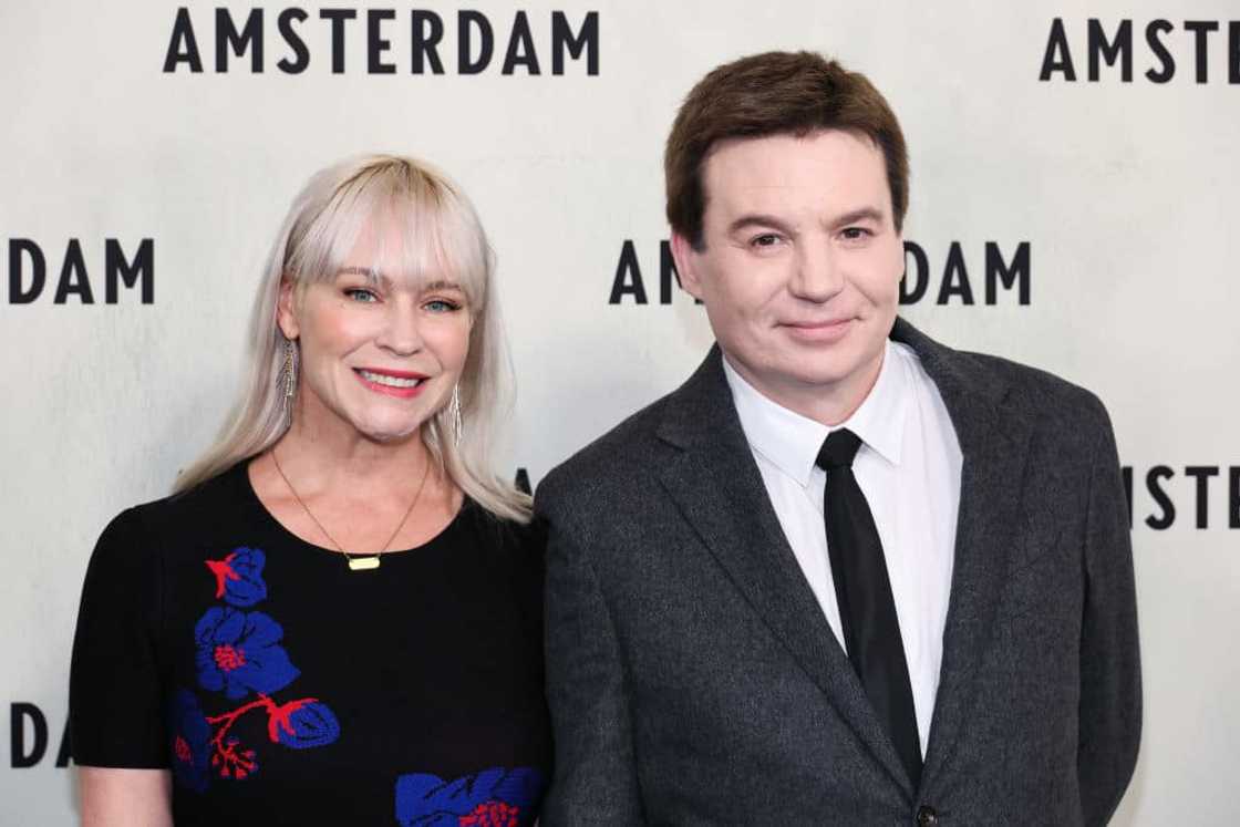 Kelly Tisdale and her husband Mike Myers during the Amsterdam World Premiere at Alice Tully Hall on 18 September 2022 in New York City. Kelly Tisdale and her husband Mike Myers during the Amsterdam World Premiere at Alice Tully Hall on 18 September 2022 in New York City.