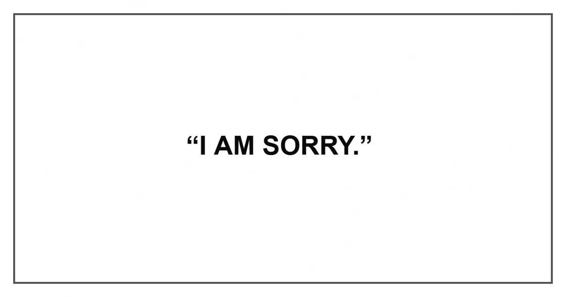 “I am sorry.” “I am sorry.”