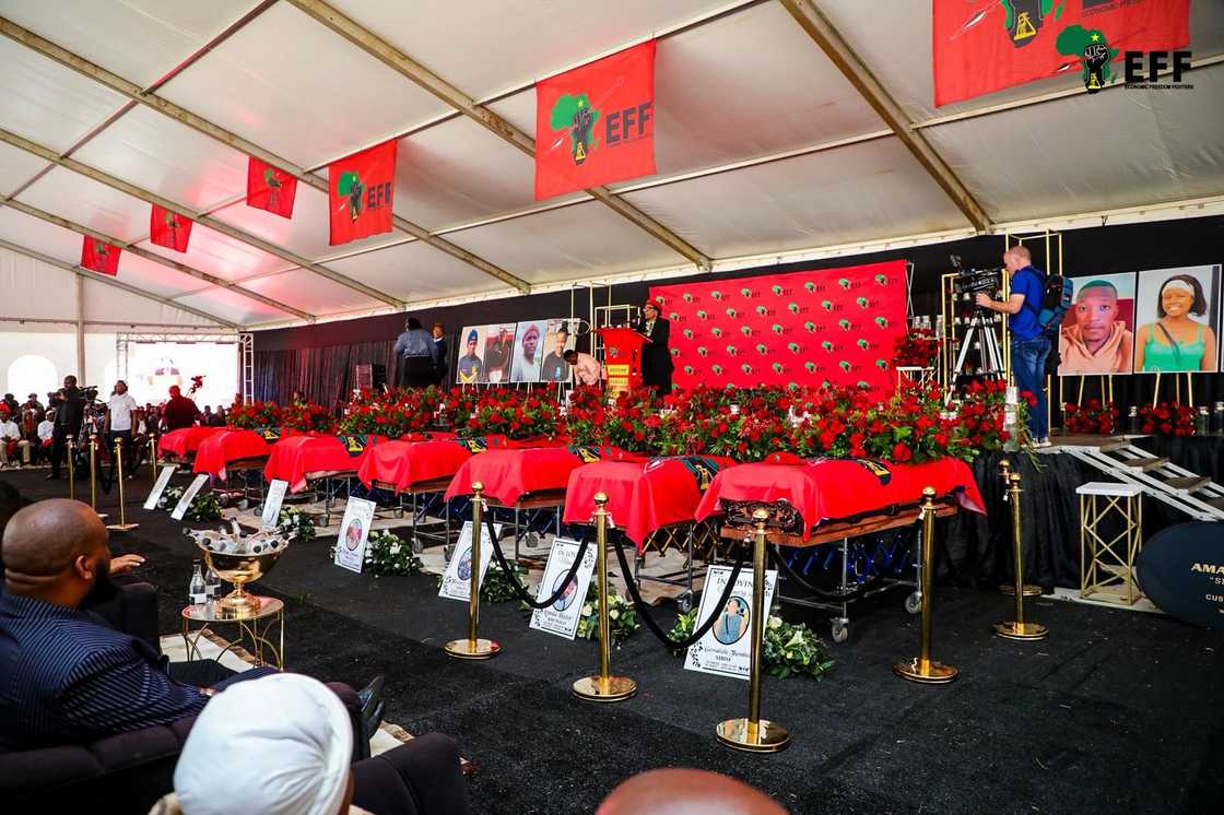 The Economic Freedom Fighters president Julius Malema promised to build homes for the families of the accident victims The Economic Freedom Fighters president Julius Malema promised to build homes for the families of the accident victims