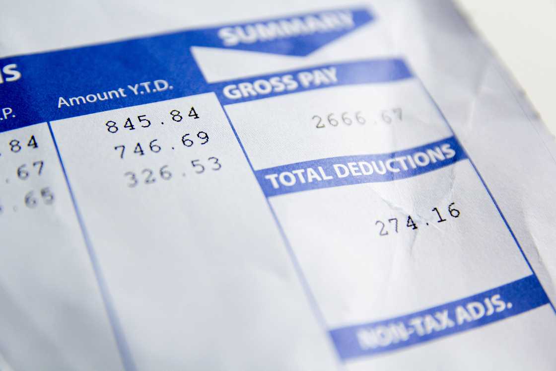 A stock photo of a payslip