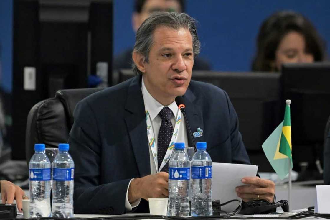 Brazilian Finance Minister Fernando Haddad speaks during the G20 finance ministers meeting in Sao Paulo, Brazil Brazilian Finance Minister Fernando Haddad speaks during the G20 finance ministers meeting in Sao Paulo, Brazil