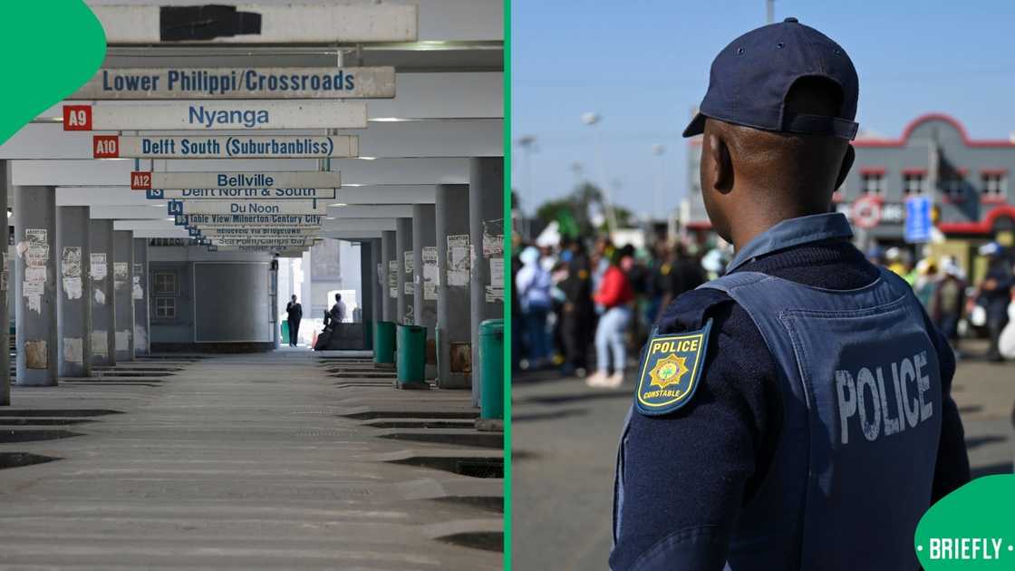 Police were on hand to quickly put an end to violence at the Nyanga Taxi Rank.