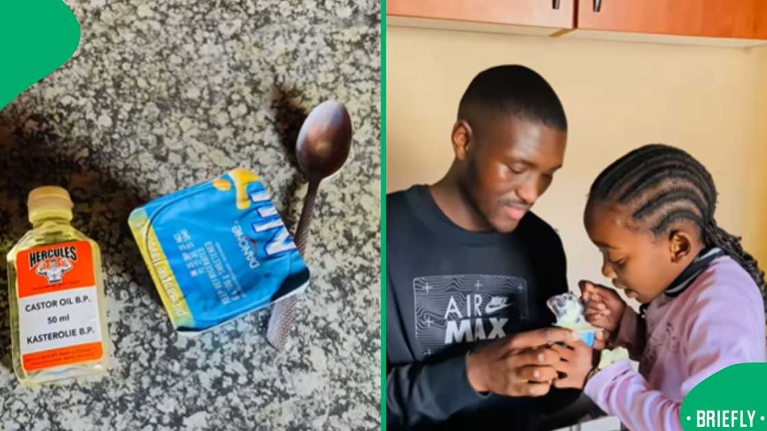 A man gave his little sister a Danone with castor oil as a prank, and her reaction went viral on TikTok
