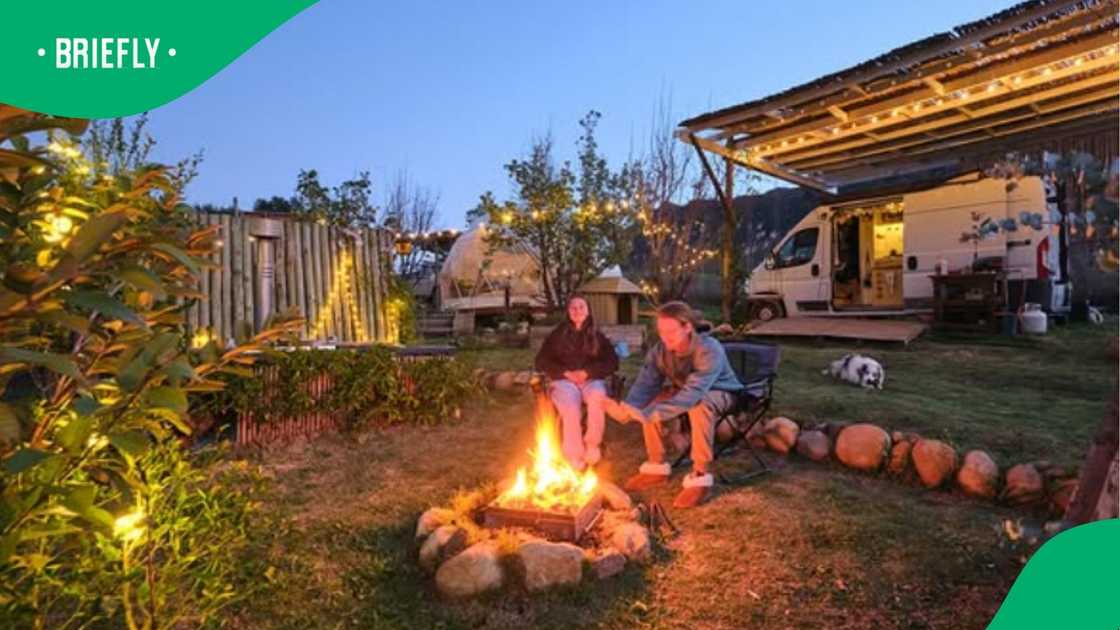 Living off the grid using a fire for warmth. Living off the grid using a fire for warmth.