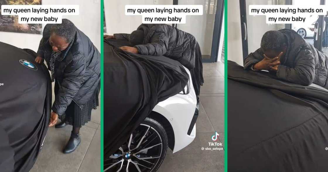 A woman collected a BMW from the dealership A woman collected a BMW from the dealership