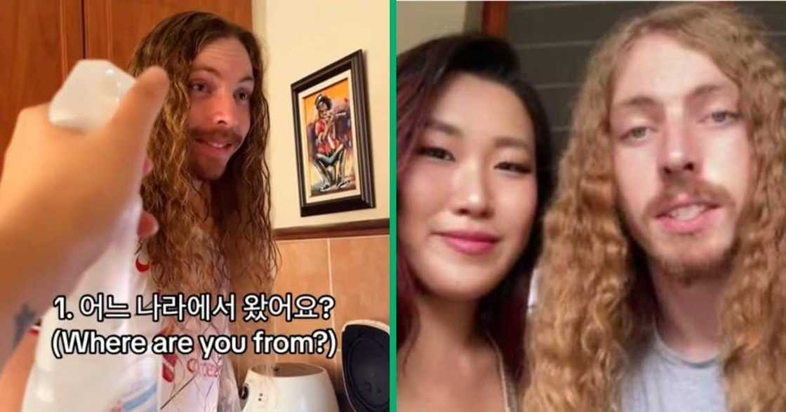 Korean woman tests her Pretoria bae's knowledge on her language.