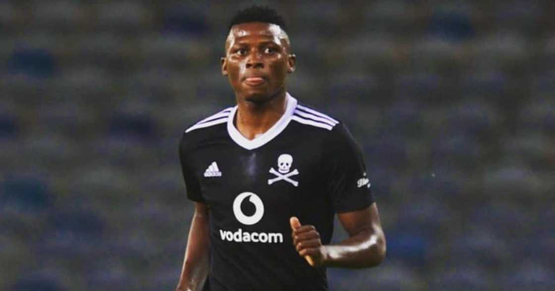 Orlando Pirates' Thabiso Monyane celebrates being back on the field Orlando Pirates' Thabiso Monyane celebrates being back on the field