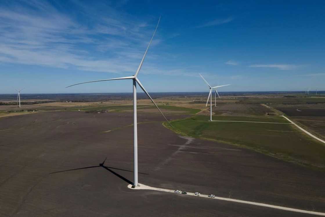 A new wind turbine installation near Dawson, Texas A new wind turbine installation near Dawson, Texas