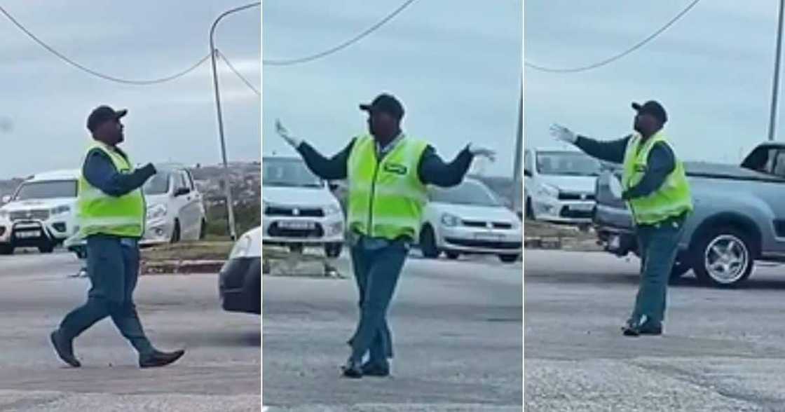 Policeman dancing