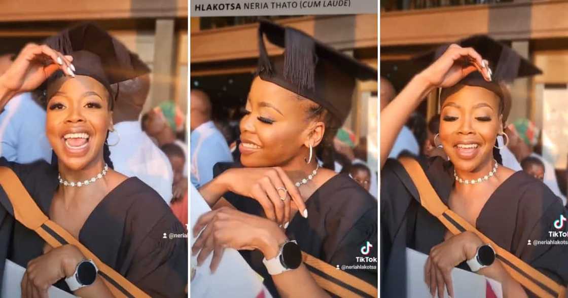 One young lady grooved hard to a Kanye West song at her graduation