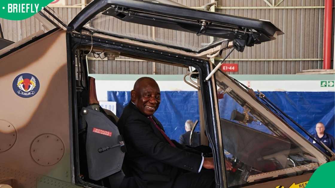 Cyril Ramaphosa got in the seat of a military helicopter