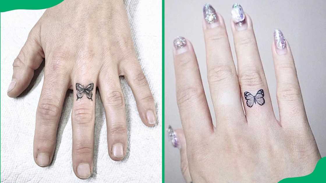 Butterfly finger tattoo Butterfly finger tattoo