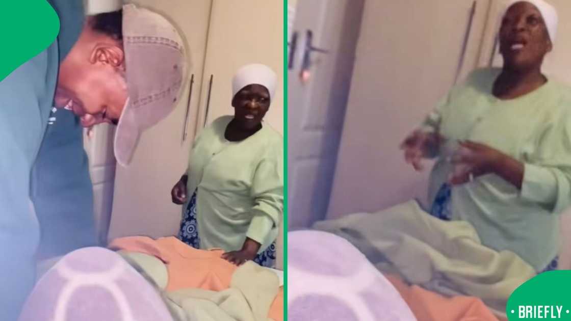 The visual on the right showed a mother in the middle of scolding her son The visual on the right showed a mother in the middle of scolding her son