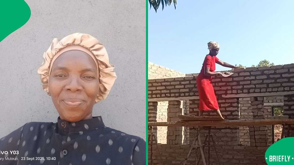 A woman showcased how she built a house with her own bare hands, inspiring South Africans.