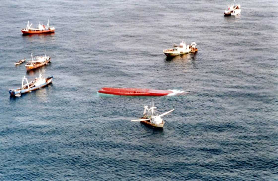 Fishing boats joined rescuers searching for survivors the day after the Senegalse capsized in 2002 Fishing boats joined rescuers searching for survivors the day after the Senegalse capsized in 2002