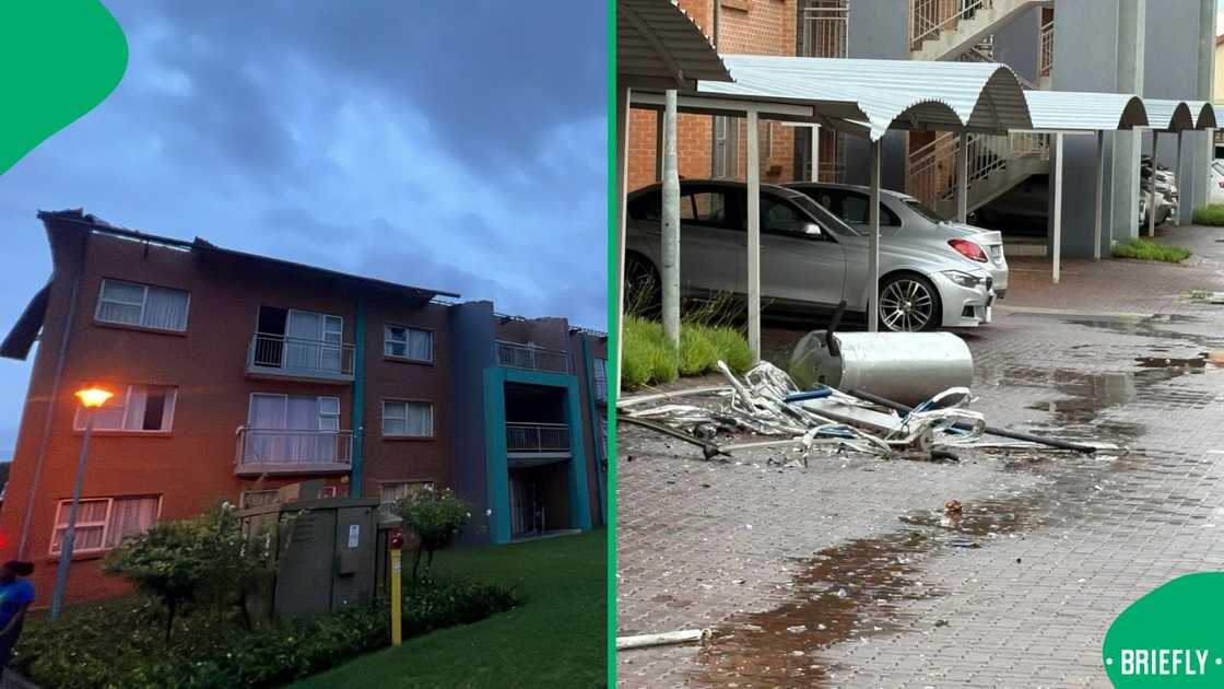Buildings were damaged after the tornado ripped through the area Buildings were damaged after the tornado ripped through the area