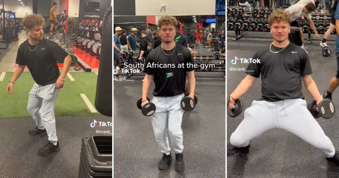 Guy dancing in the gym on TikTok