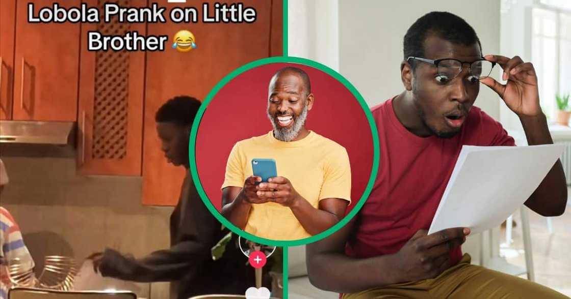 A youn man was shocked by the lobola prank. A youn man was shocked by the lobola prank.