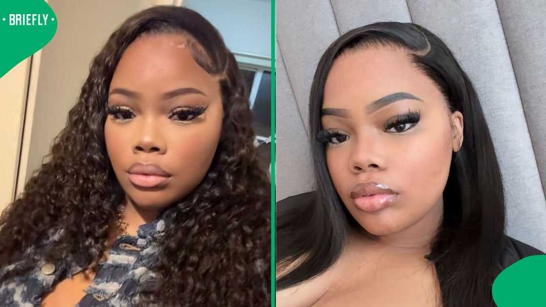 A woman who goes by the name UK Thanos posed in a TikTok video while creating content.