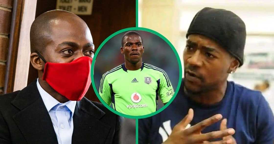 Sifiso Khumalo at Boksburg Magistrate's Court, former Orlando Pirates goalie Senzo Khumalo Moses Mabhida Stadium and Longwe Twala being interviewed. Sifiso Khumalo at Boksburg Magistrate's Court, former Orlando Pirates goalie Senzo Khumalo Moses Mabhida Stadium and Longwe Twala being interviewed.