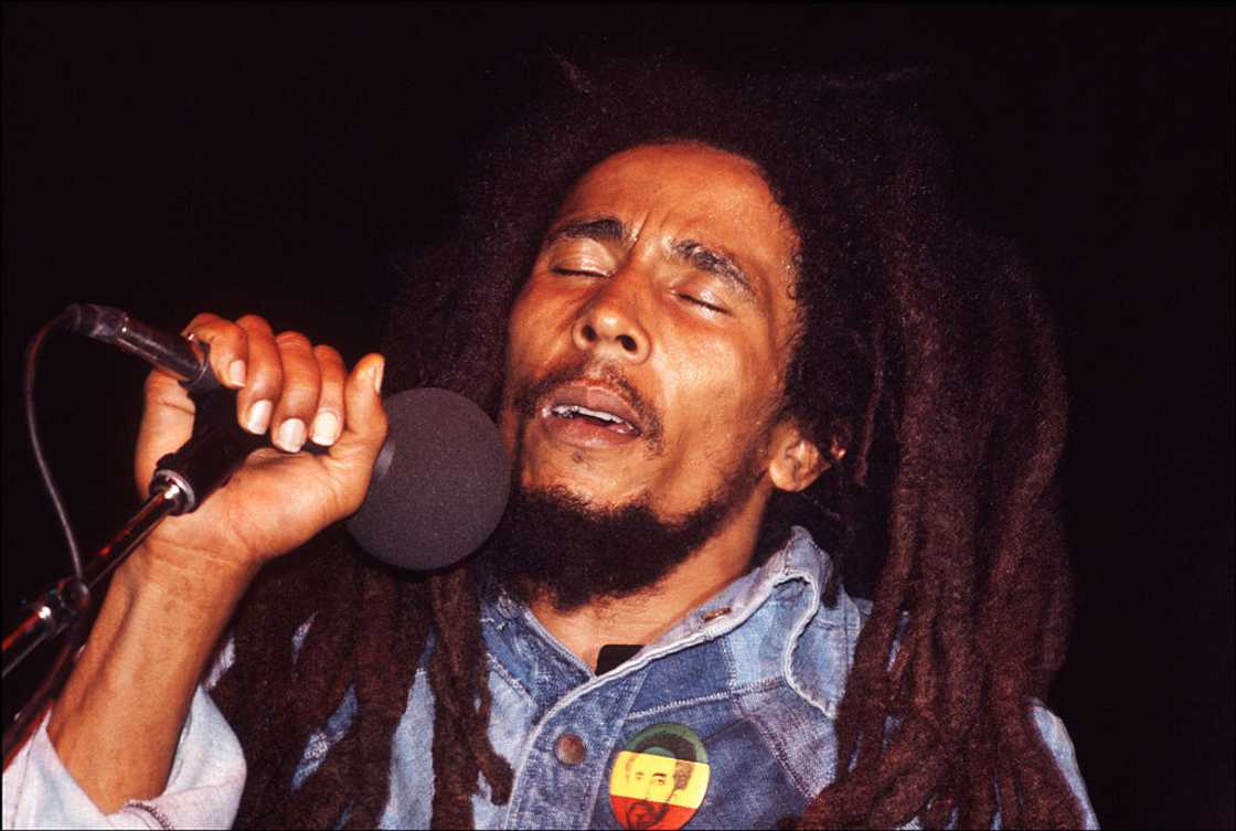 Bob Marley performs onstage, New York, New York, October 1979.