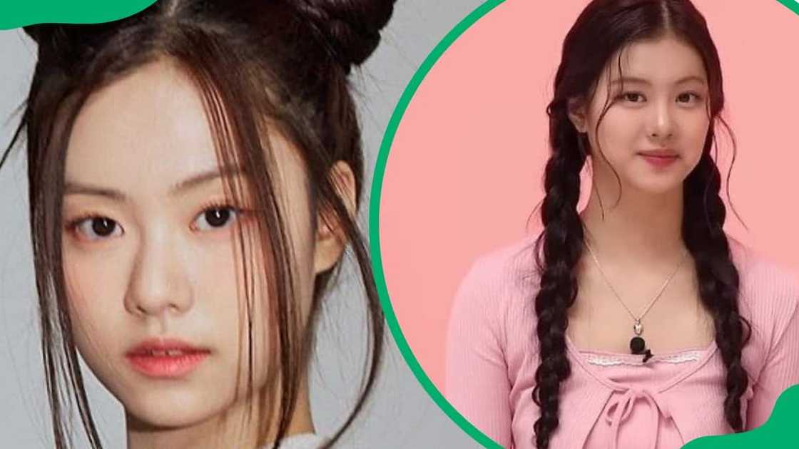 Kim Garam rocking a hair updo (L). The singer in a pink outfit (R) Kim Garam rocking a hair updo (L). The singer in a pink outfit (R)