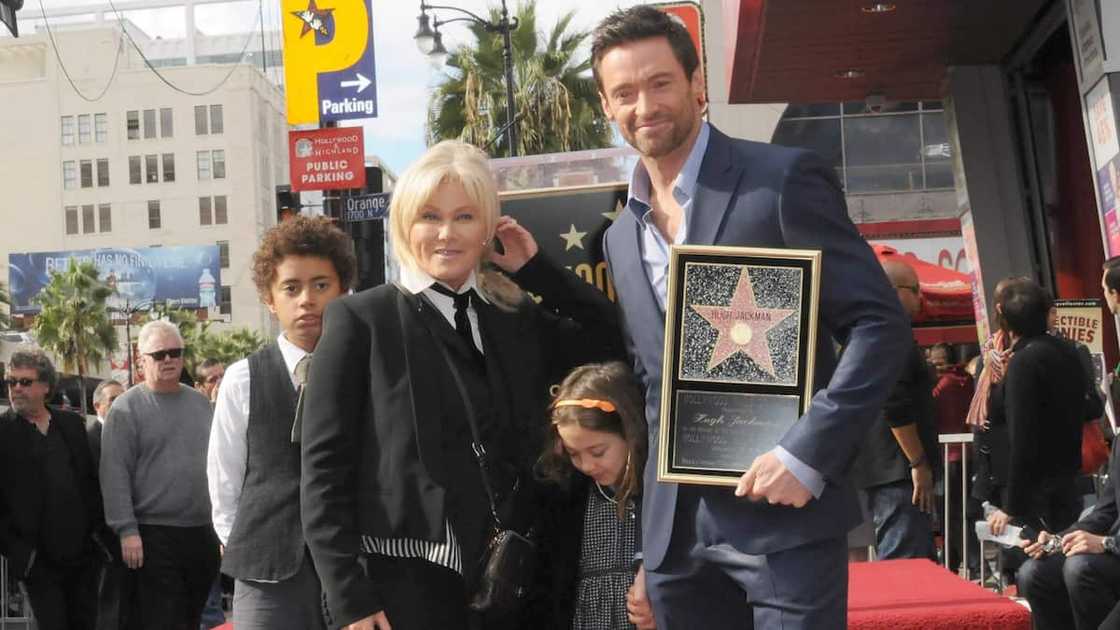 Deborra-Lee Furness, actor Hugh Jackman and their kids Oscar and Ava participate in the Hugh Jackman Star ceremony at The Hollywood Walk of Fame on 13 December 2012. Deborra-Lee Furness, actor Hugh Jackman and their kids Oscar and Ava participate in the Hugh Jackman Star ceremony at The Hollywood Walk of Fame on 13 December 2012.