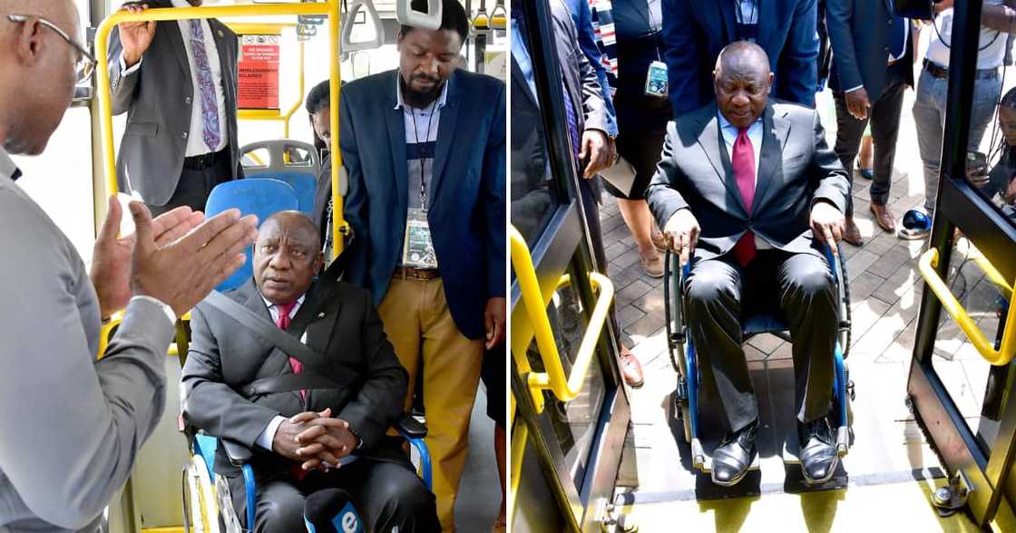 President Cyril Ramaphosa's public transport demonstration President Cyril Ramaphosa's public transport demonstration