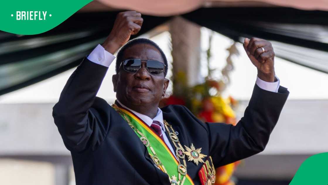Zimbabwe's president Emmerson Mnangagwa dances as he celebrates after being inaugurated at a local stadium on September 4, 2023 in Harare, Zimbabwe Zimbabwe's president Emmerson Mnangagwa dances as he celebrates after being inaugurated at a local stadium on September 4, 2023 in Harare, Zimbabwe
