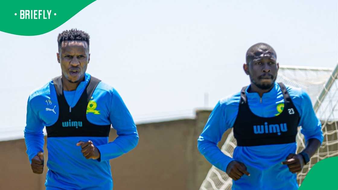 Themba Zwane returns to training for Mamelodi Sundowns.